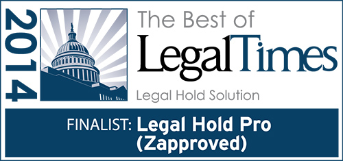 Legal Hold Pro Wins ‘Best of Legal Times 2014′